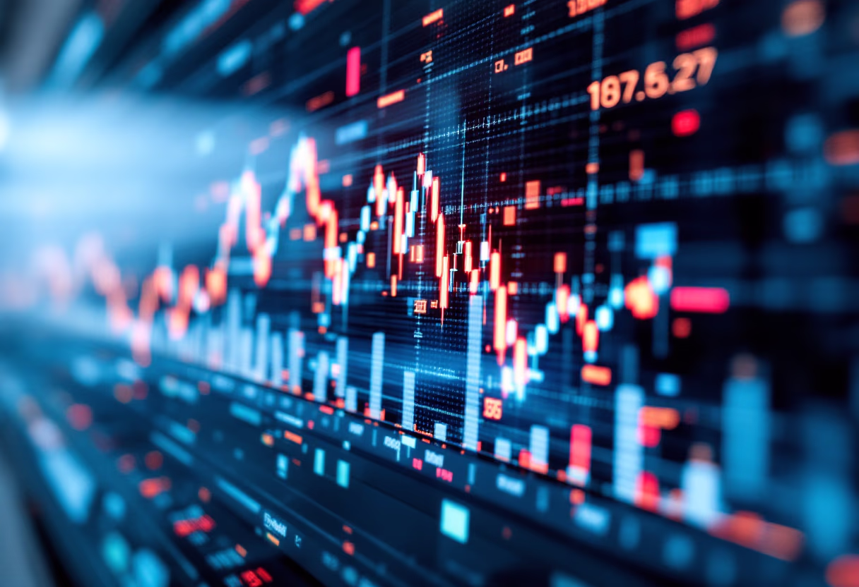 [background image] image of stock market ticker in motion (for a fintech company)