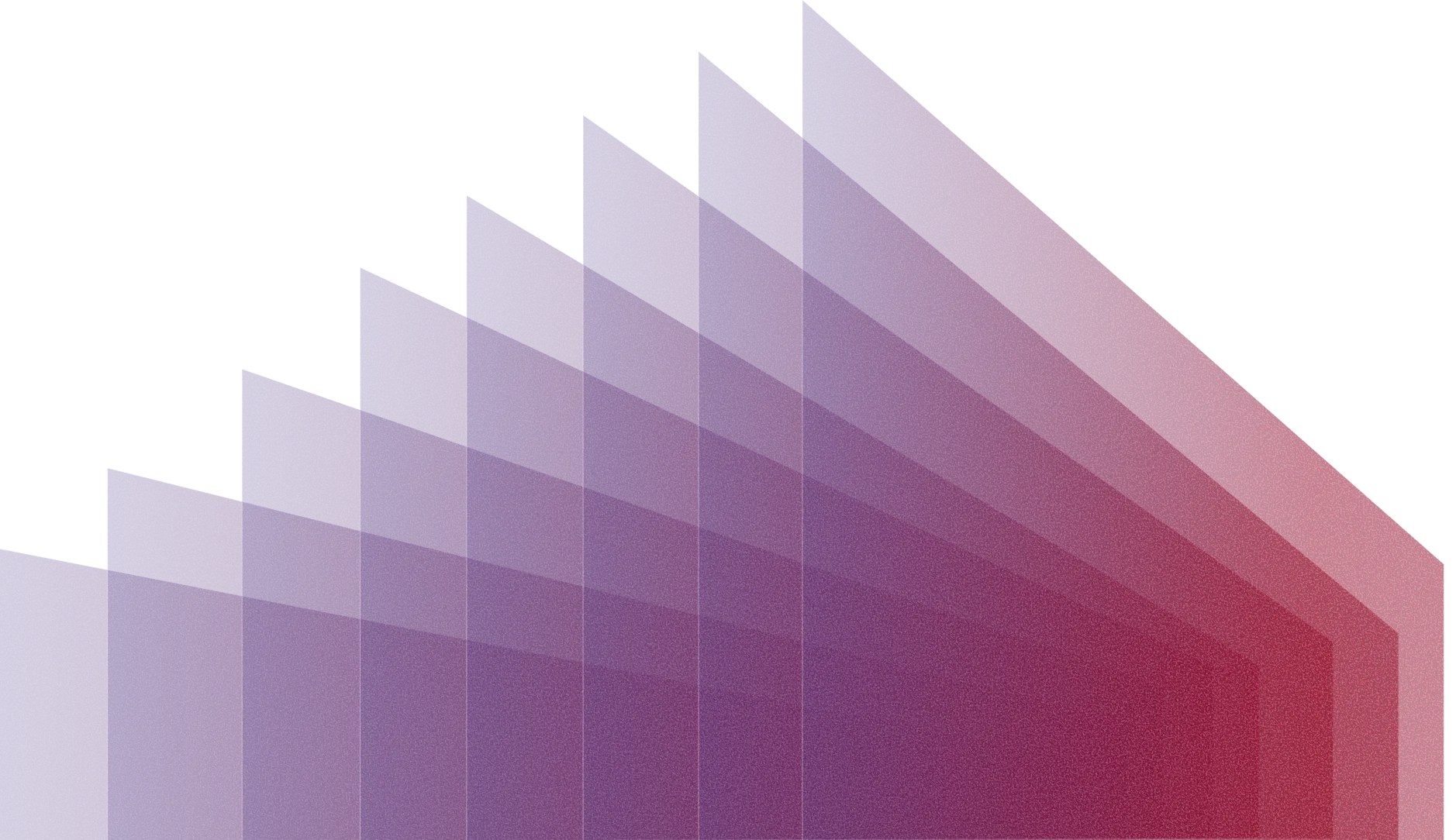 Layered geometric design with gradient from light purple to deep red