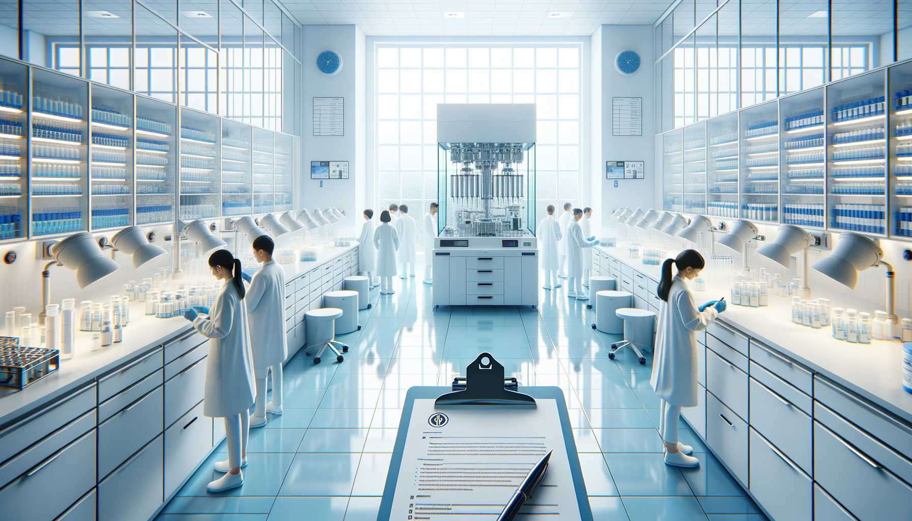 Image for FDA-compliant pharmaceutical lab scientists conducting experiments