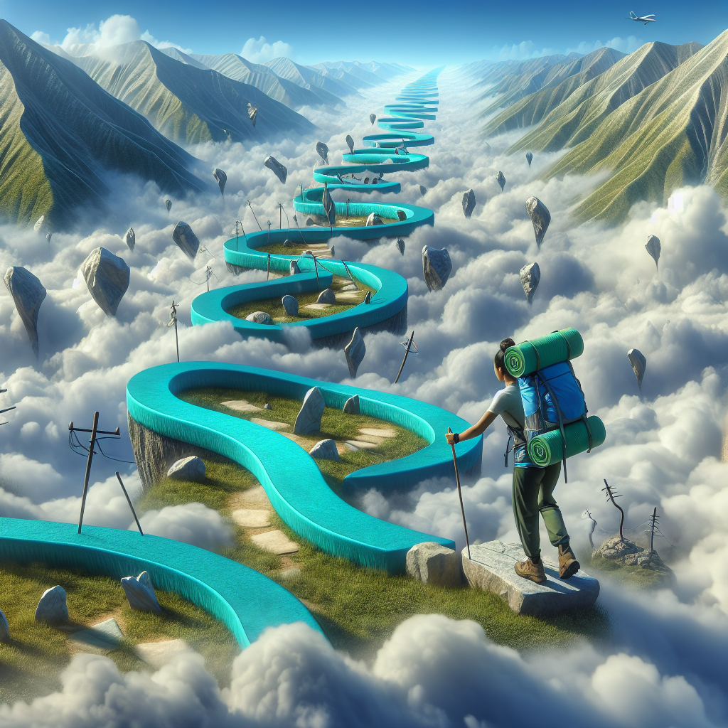 Image for Climber scaling initiative training mountain path
