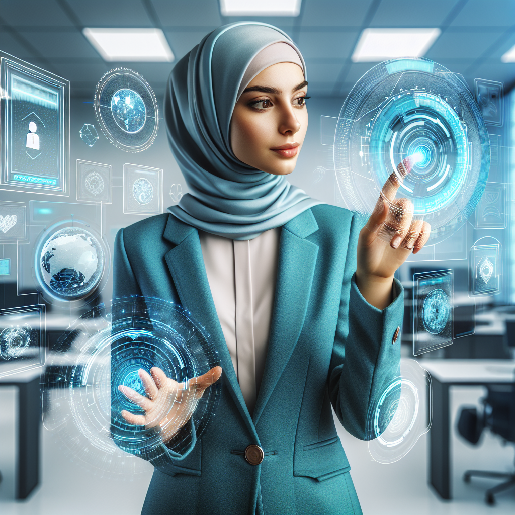 Image for Professional exploring initiative training via holographic interface