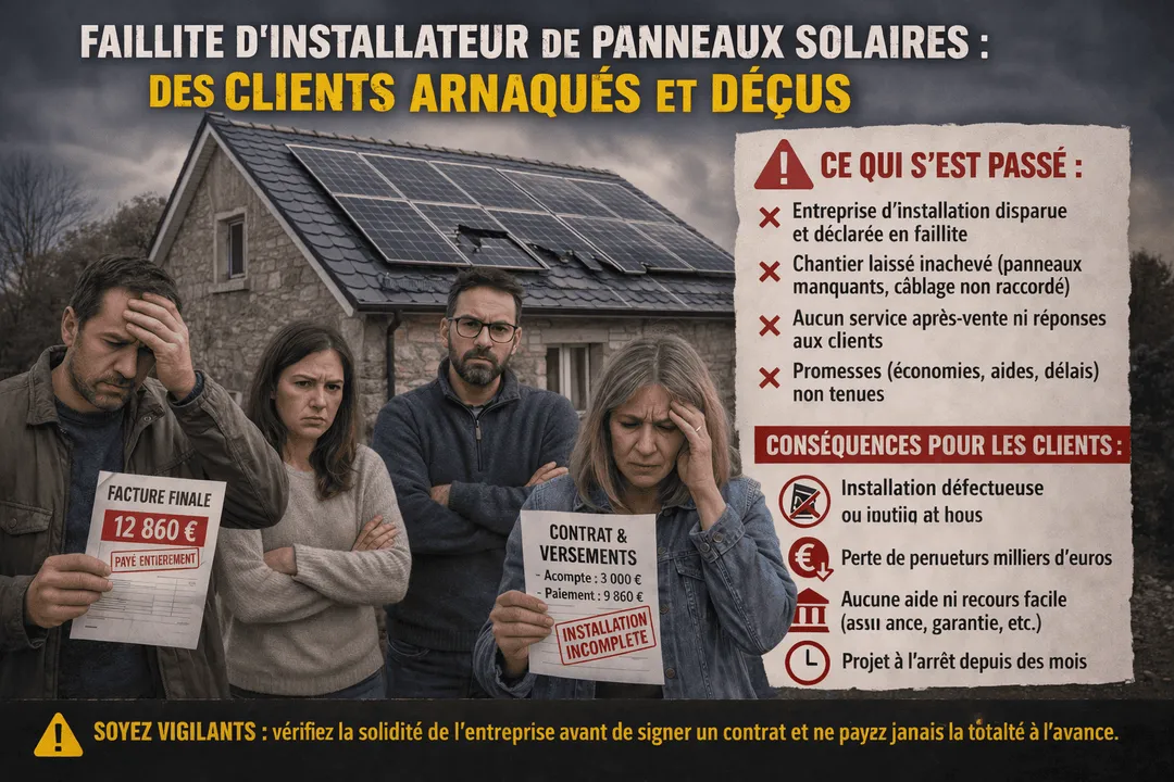 Mon installateur solaire a fait faillite : que faire ?