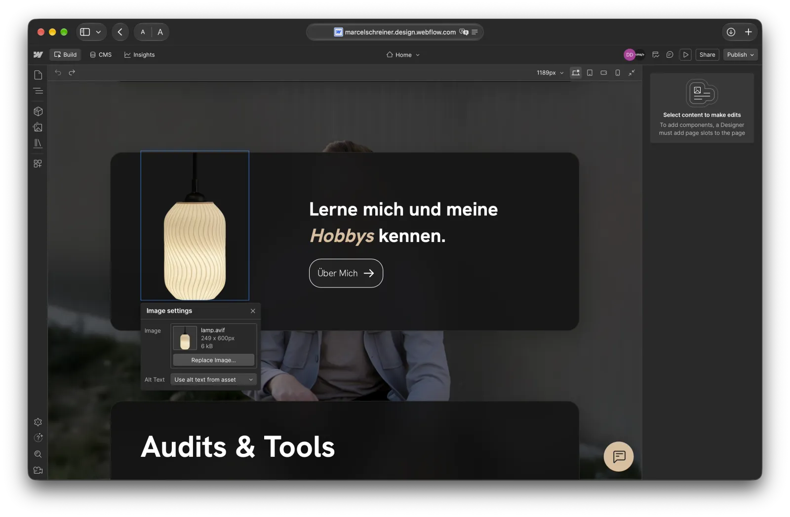 Ein Bild in der Webseite austauschen (Schritt 2)