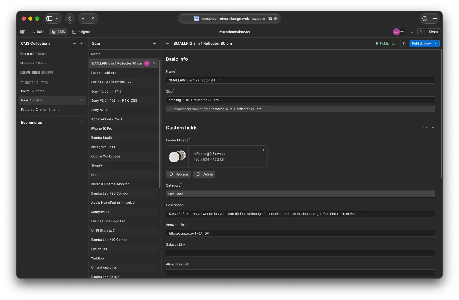 Ein CMS-Element bearbeiten