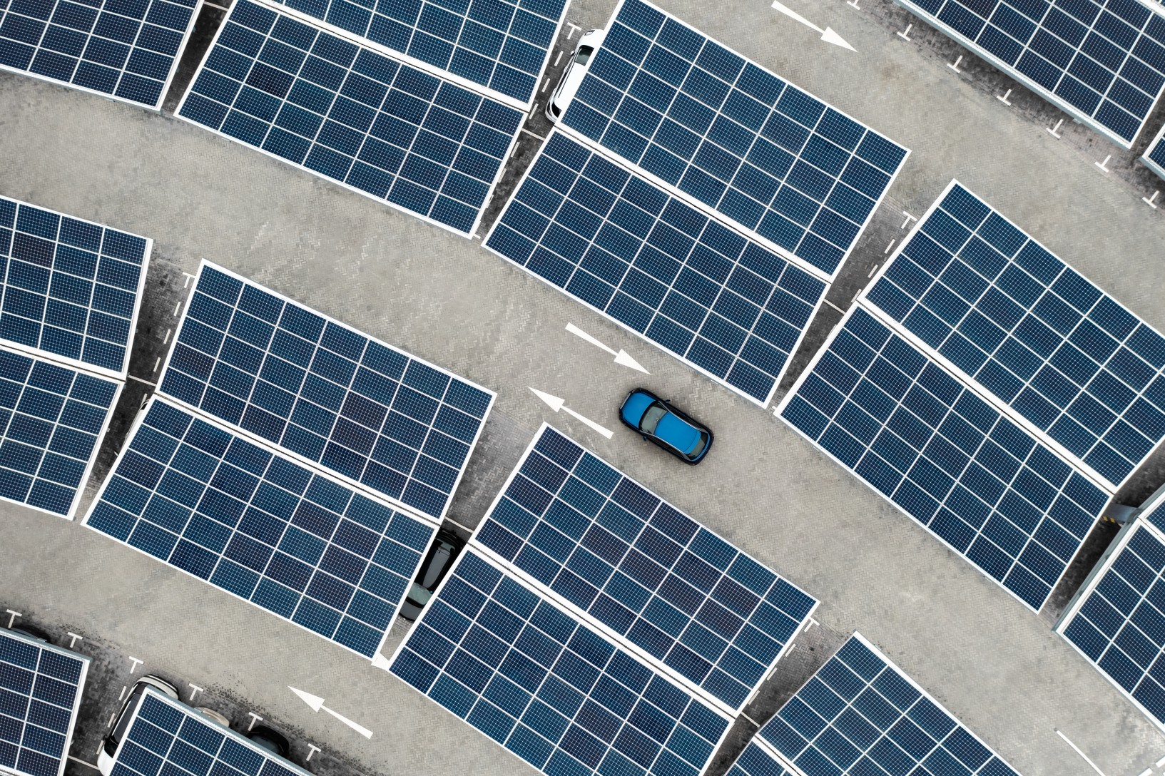 solar carport seen from above