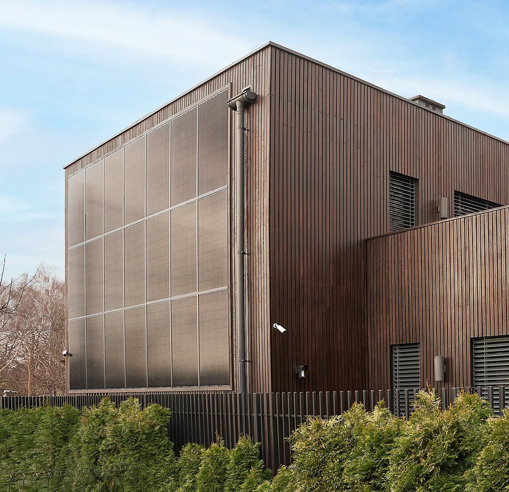 solar cladded building, net zero