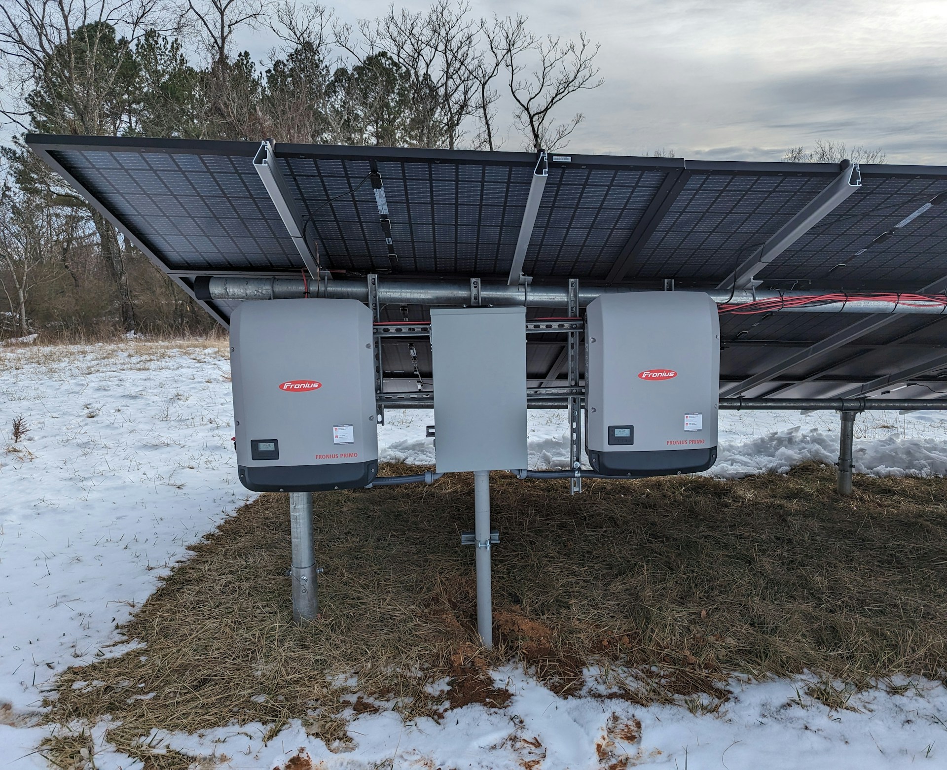 Solar inverter installed as part of a renewable energy system, ensuring safe and efficient energy conversion for a commercial site.