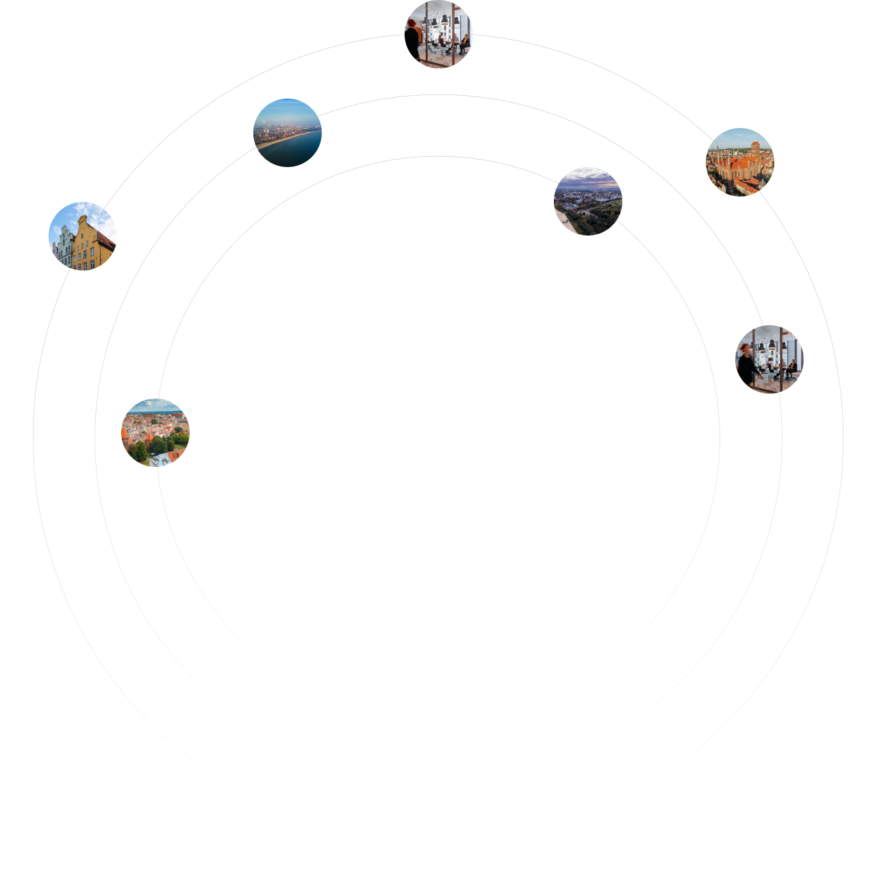 Circular diagram that shows why it's worth moving your business to polsnd