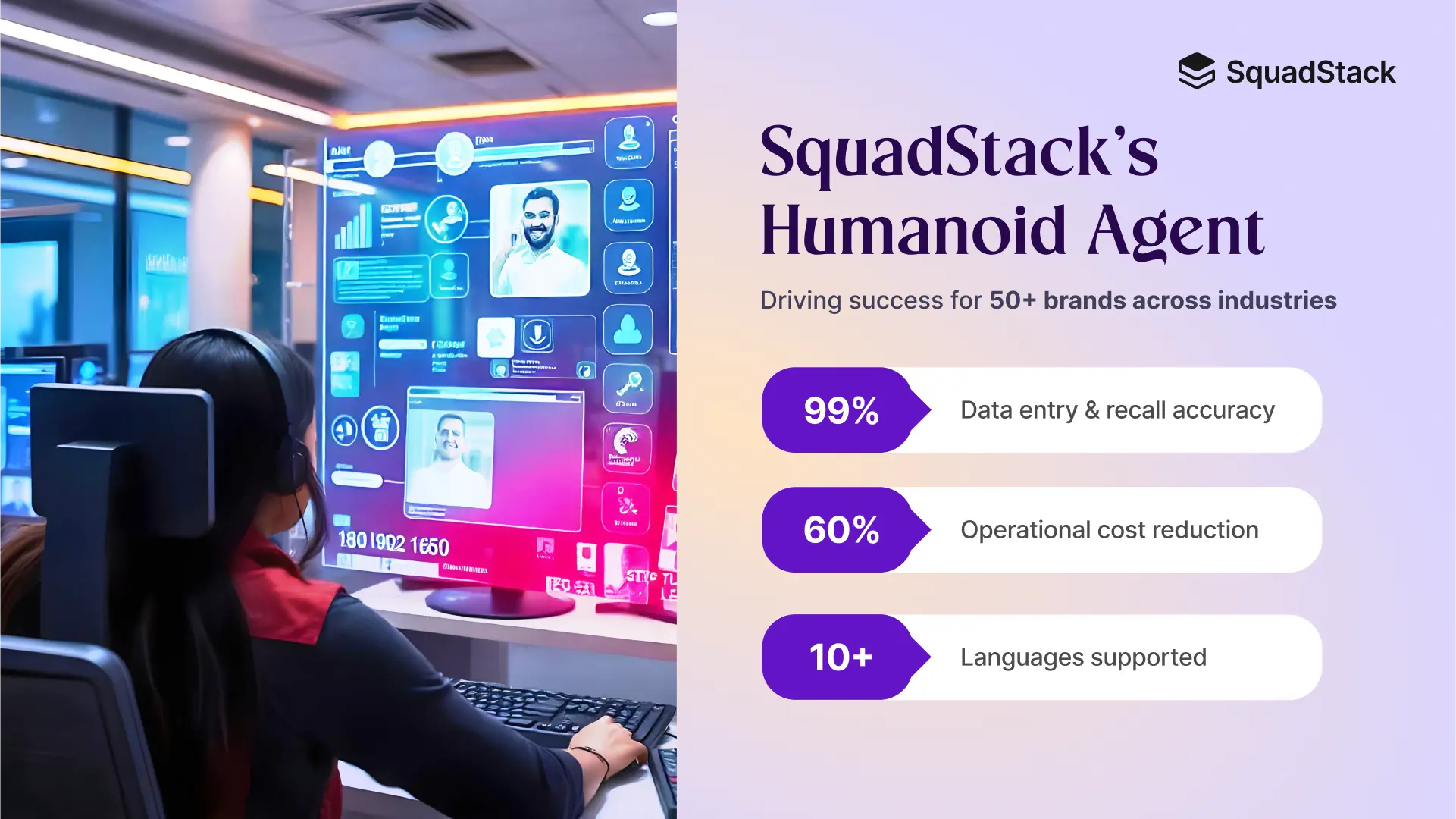 SquadStack's Humanoid Agent - AI VOICE BOT FOR Call center