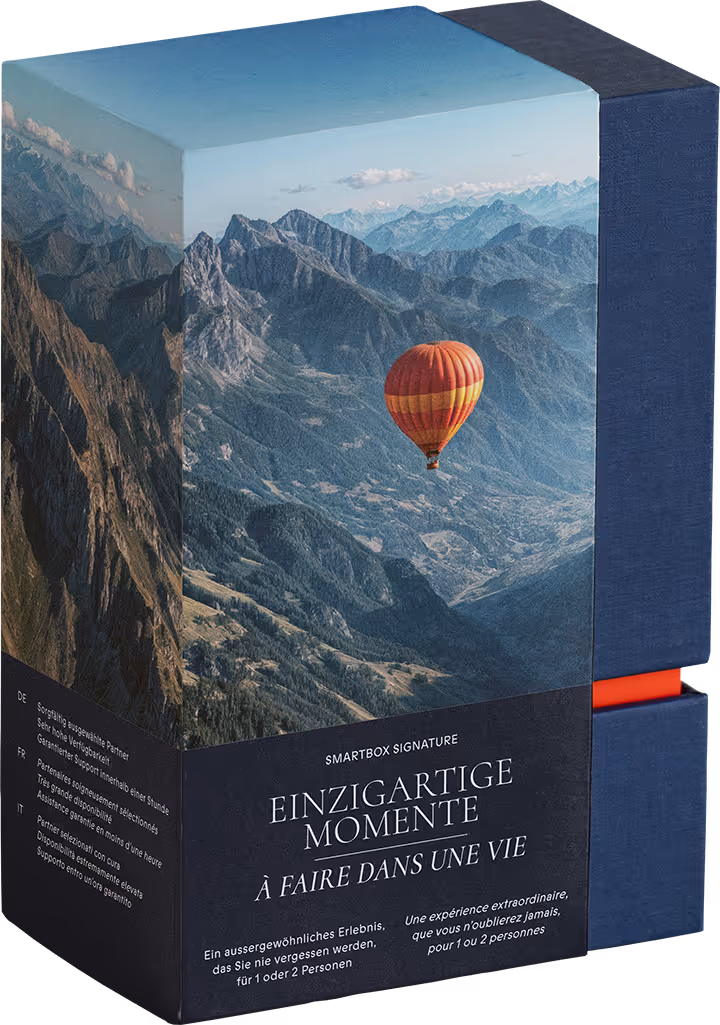 Coffret Smartbox Signature – À Faire dans une Vie, aventure en montgolfière au-dessus des montagnes suisses
