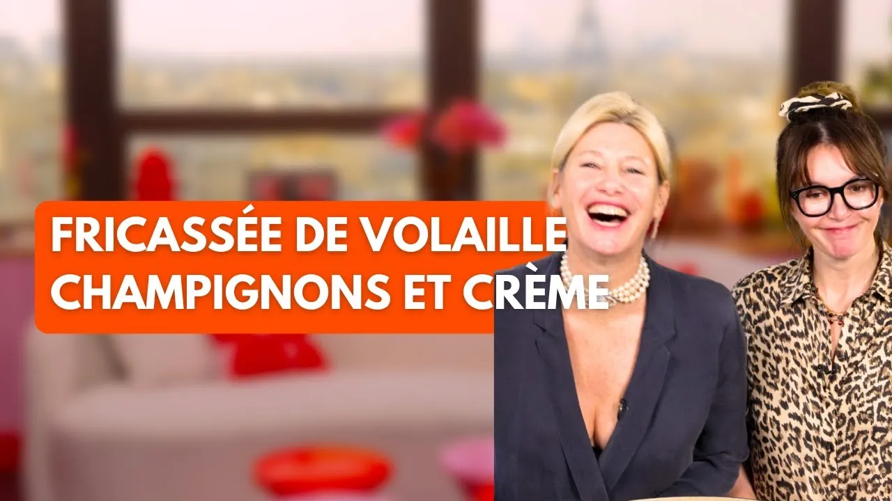 Maïtena et Delphine Plisson préparent une fricassée de volaille au vin blanc, champignons et crème : une recette simple et festive parfaite pour les repas de saison.