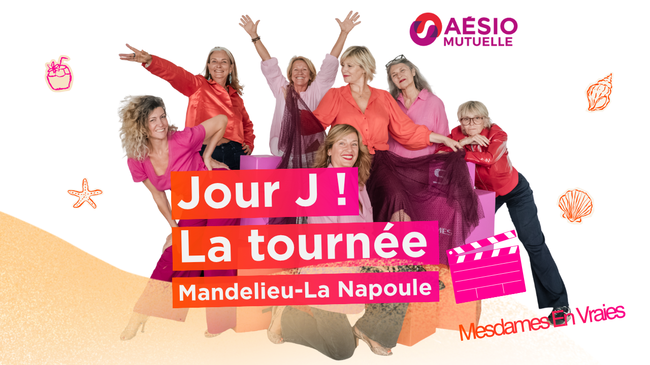 Sept femmes de plus de 45 ans et une scène jamais foulée ensemble : leur arrivée à Mandelieu-la-Napoule. Épisode 3 des coulisses de Mesdames en VraiES.