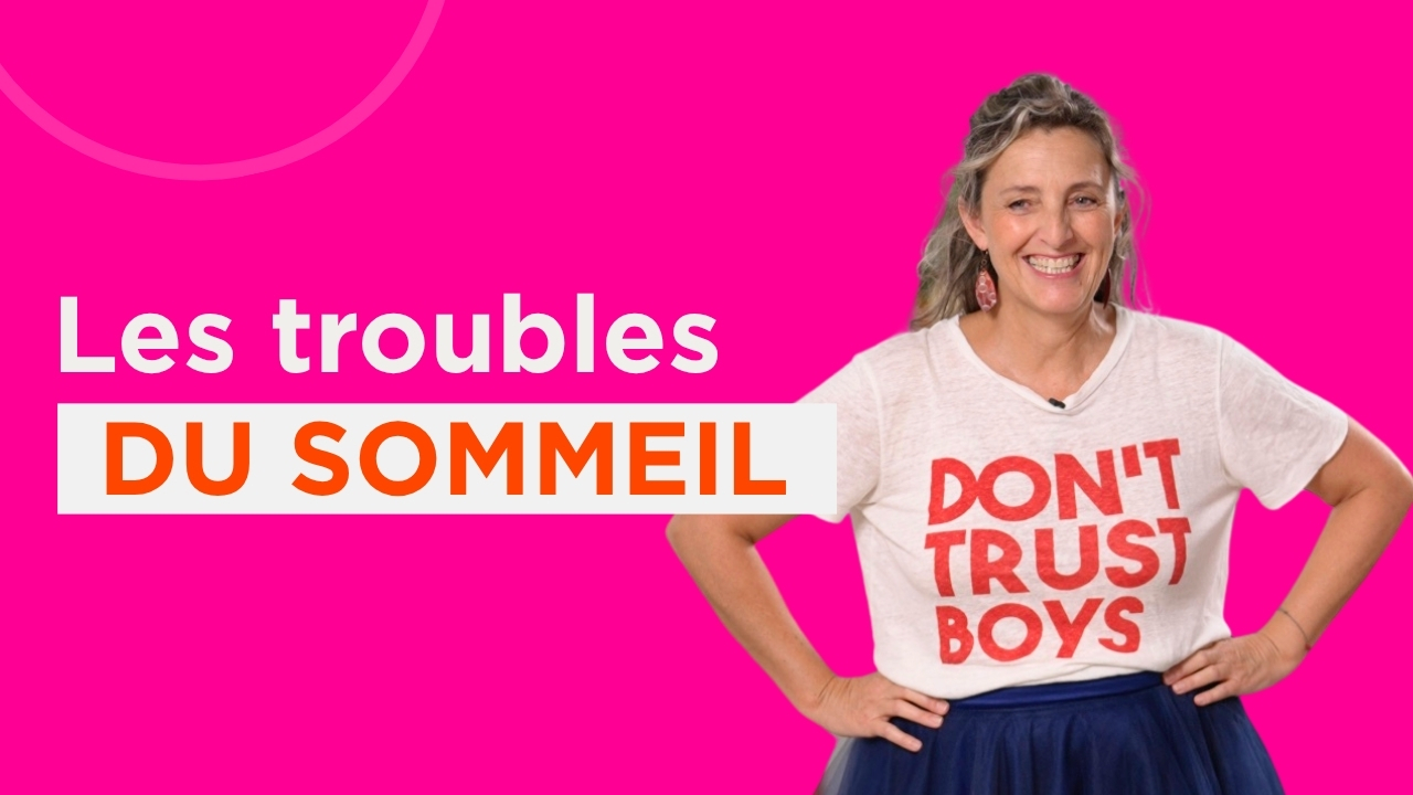 Ménopause et sommeil : progestérone en chute, cortisol en hausse. Les parades d'Audrey Perrin, avec humour. Un épisode des 8 symptômes de la ménopause.