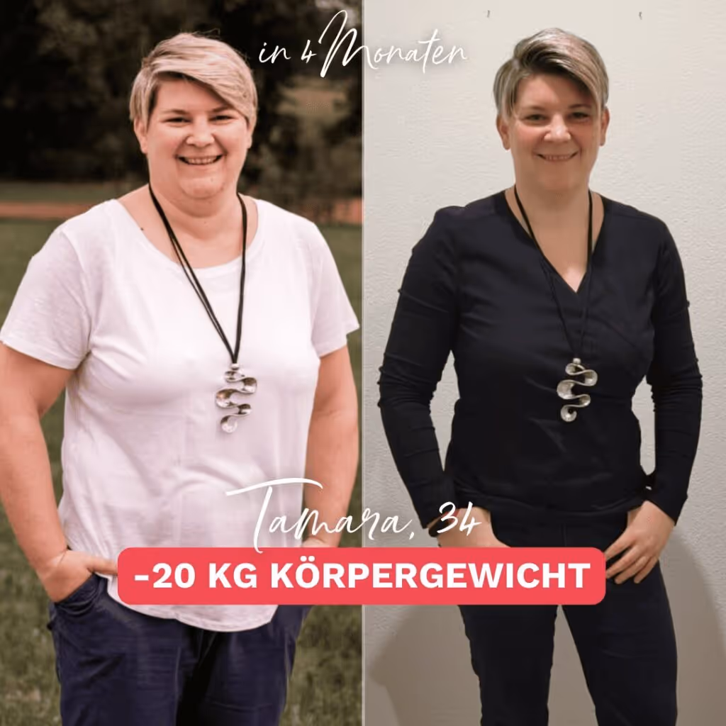 Tamara zeigt, wie man mit dem richtigen Plan 1 kg pro Woche abnehmen und langfristig sein Gewicht halten kann.