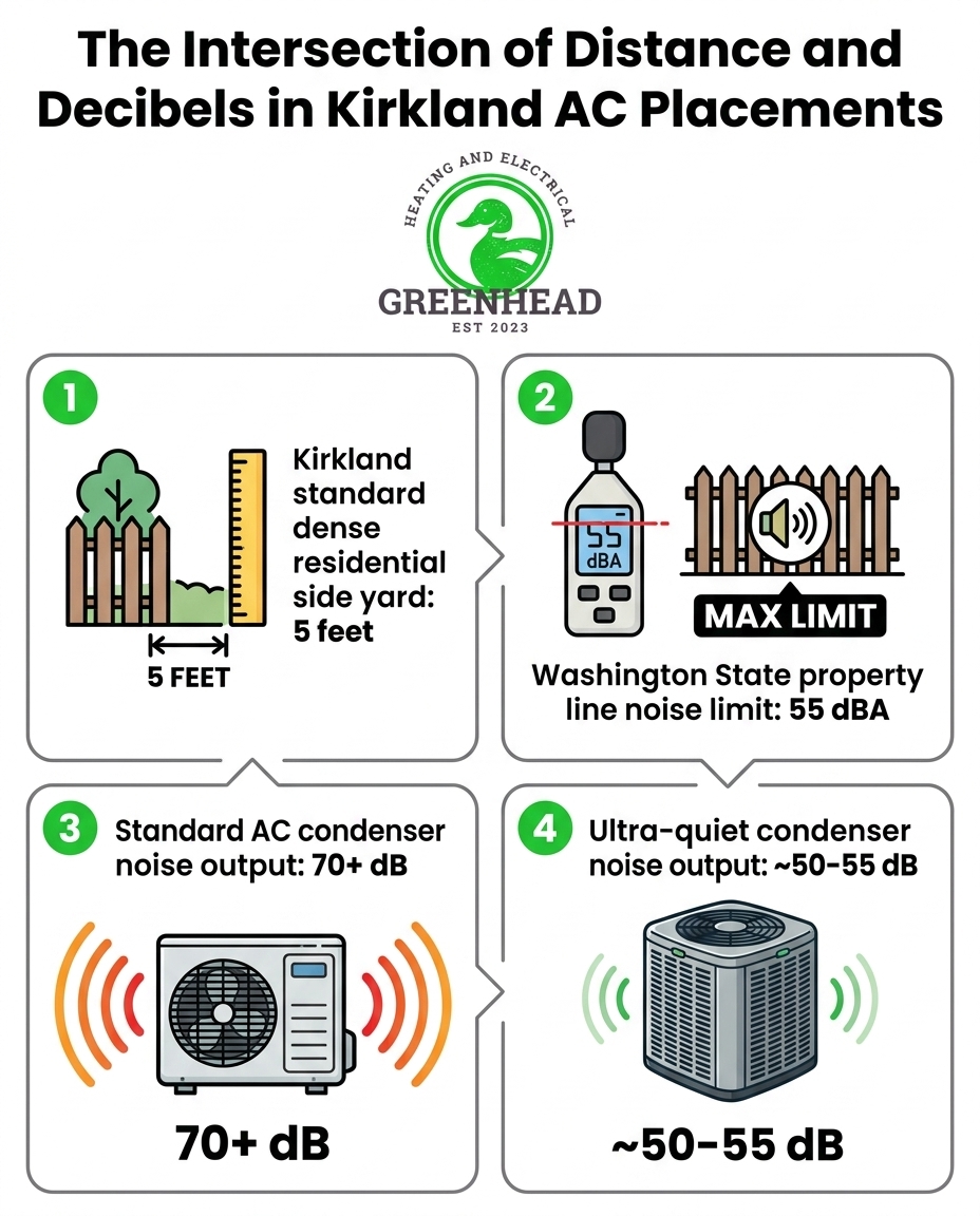 The Intersection of Distance and Decibels in Kirkland AC Placements