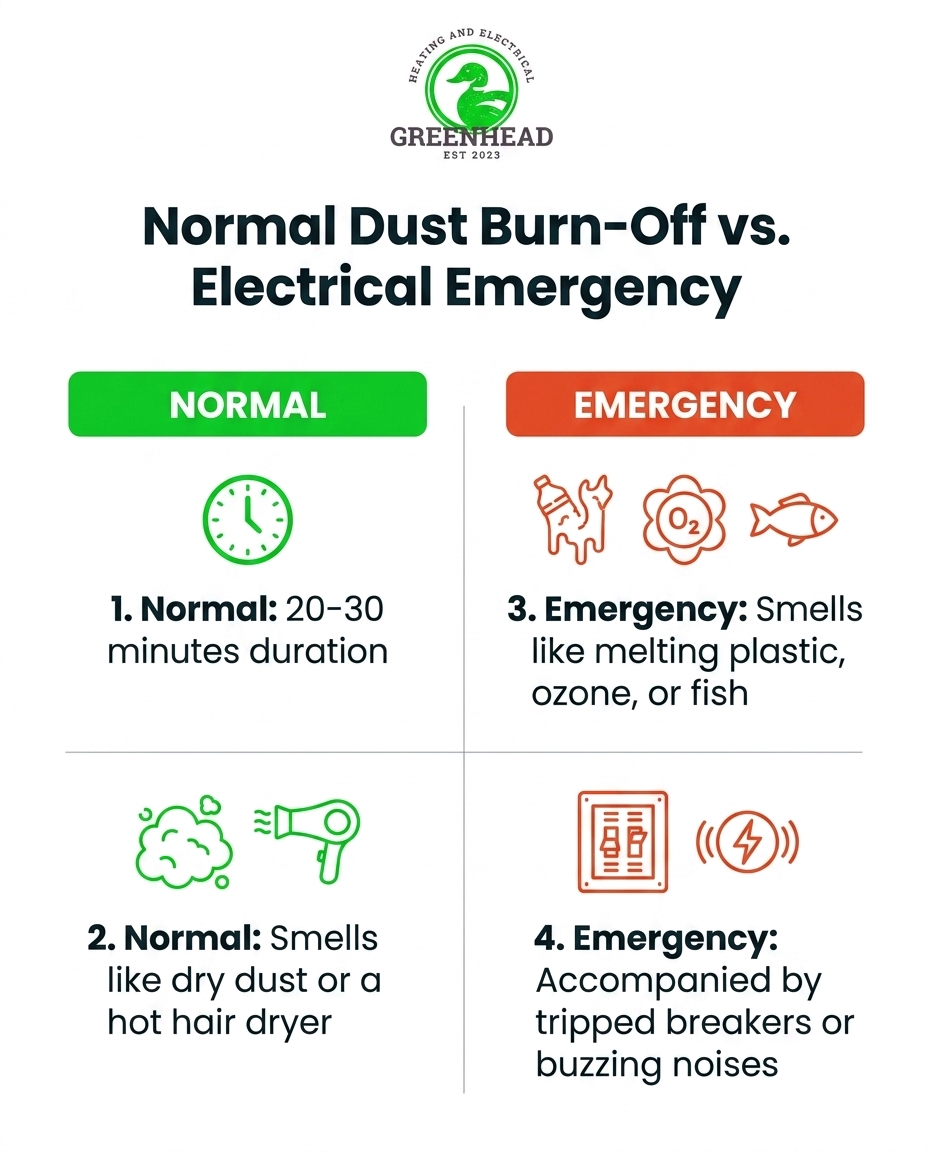 Normal Dust Burn-Off vs. Electrical Emergency