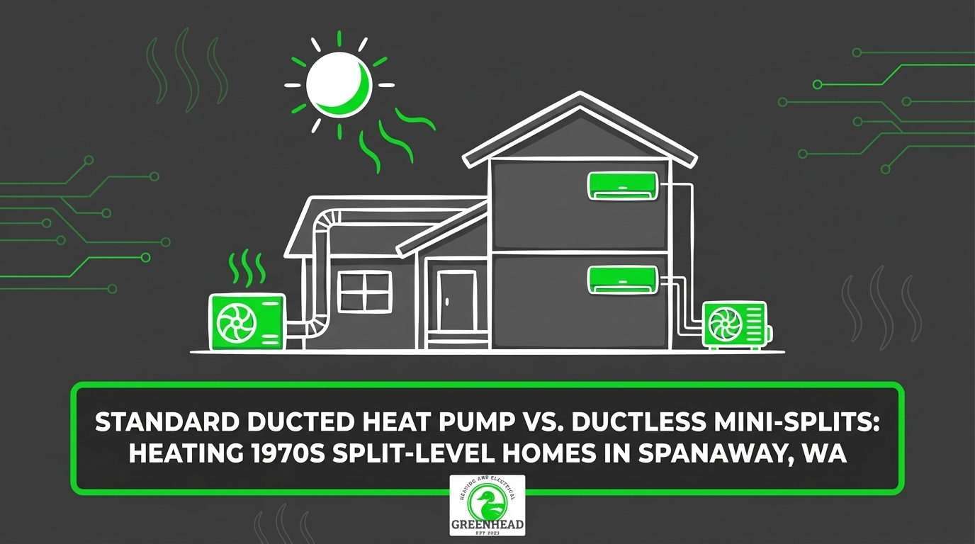 Standard Ducted Heat Pump vs Ductless Mini-Splits for 1970s Split-Level Homes in Spanaway