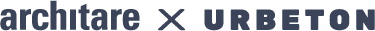 Logo combining the words architare and URBETON separated by an X symbol.