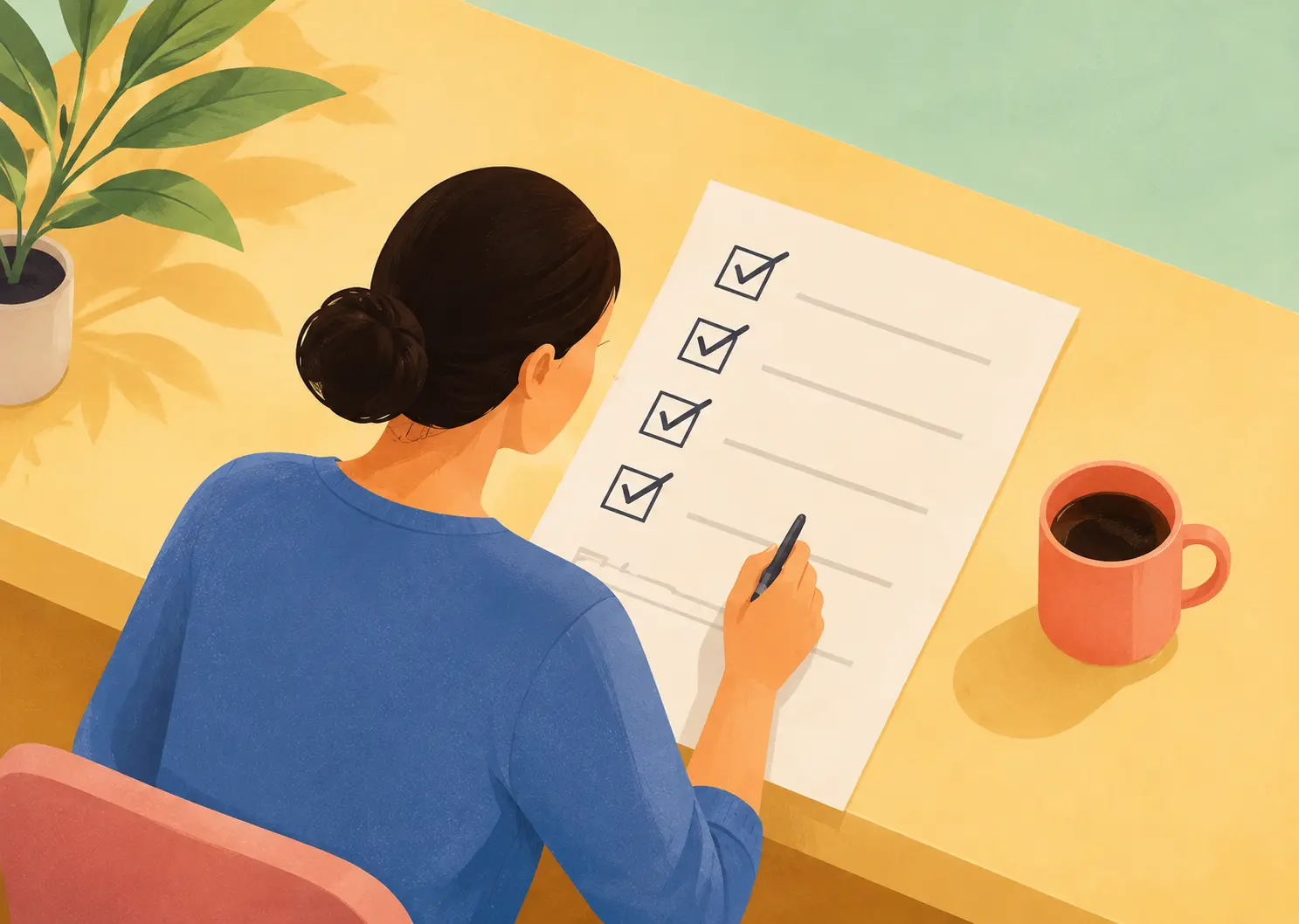 Editorial illustration accompanying Website Redesign Checklist: 12 Things to Consider