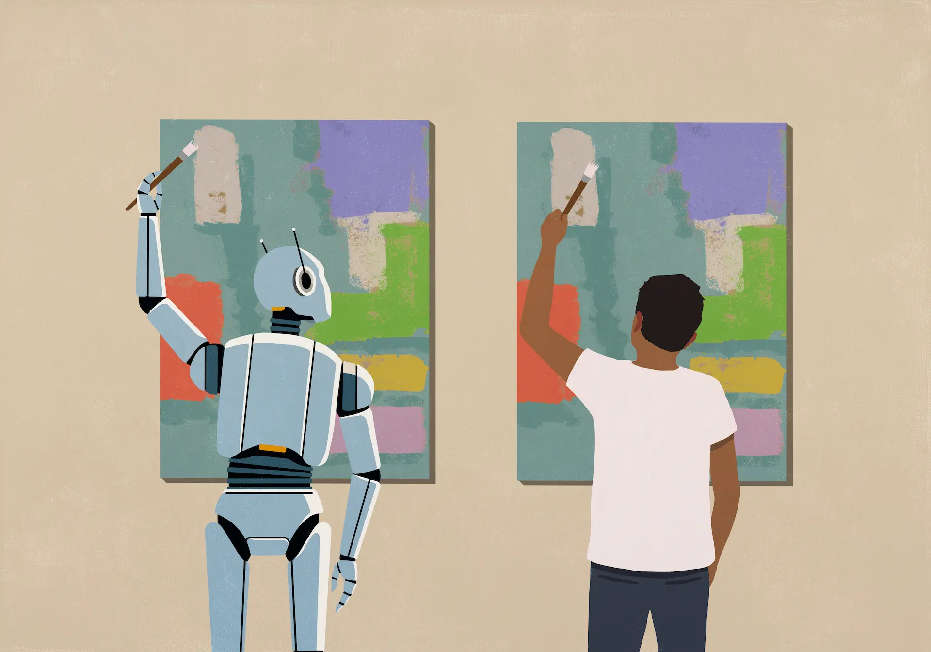 Editorial illustration accompanying Is Design Dead in the Age of AI?