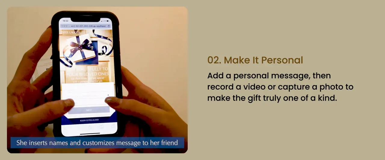 Estée Lauder personalised digital gifting experience by ULTD — project showcase 4