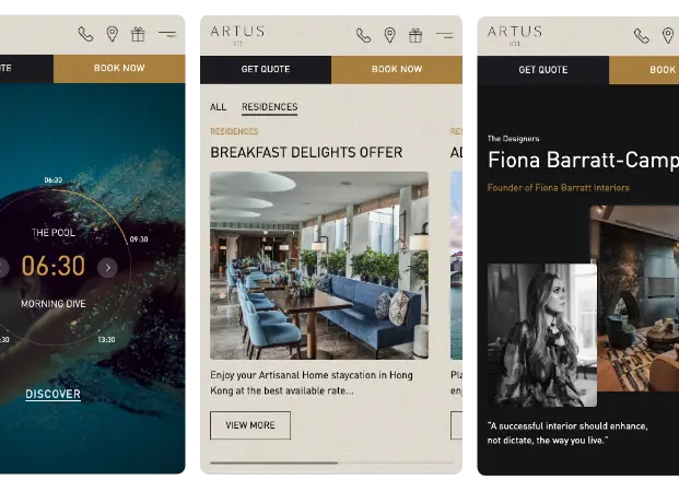 K11 ARTUS luxury hospitality website by ULTD — mobile showcase 5