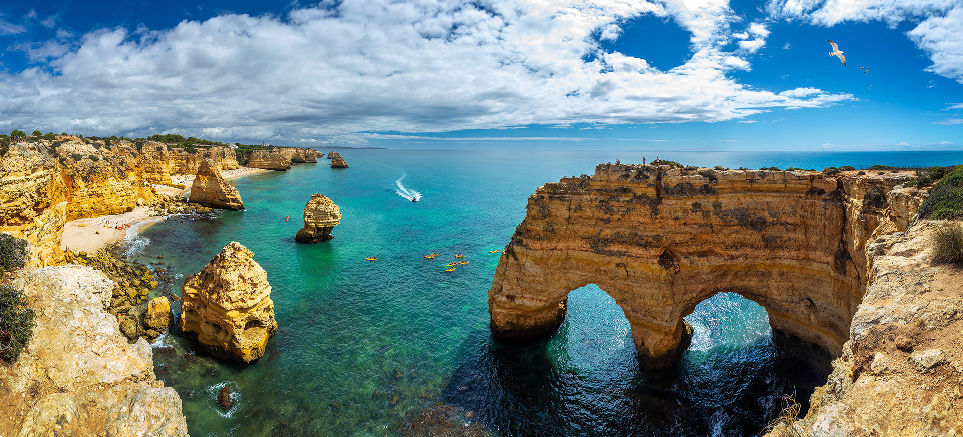 View over Praia da Marinha in Lagoa Portugal