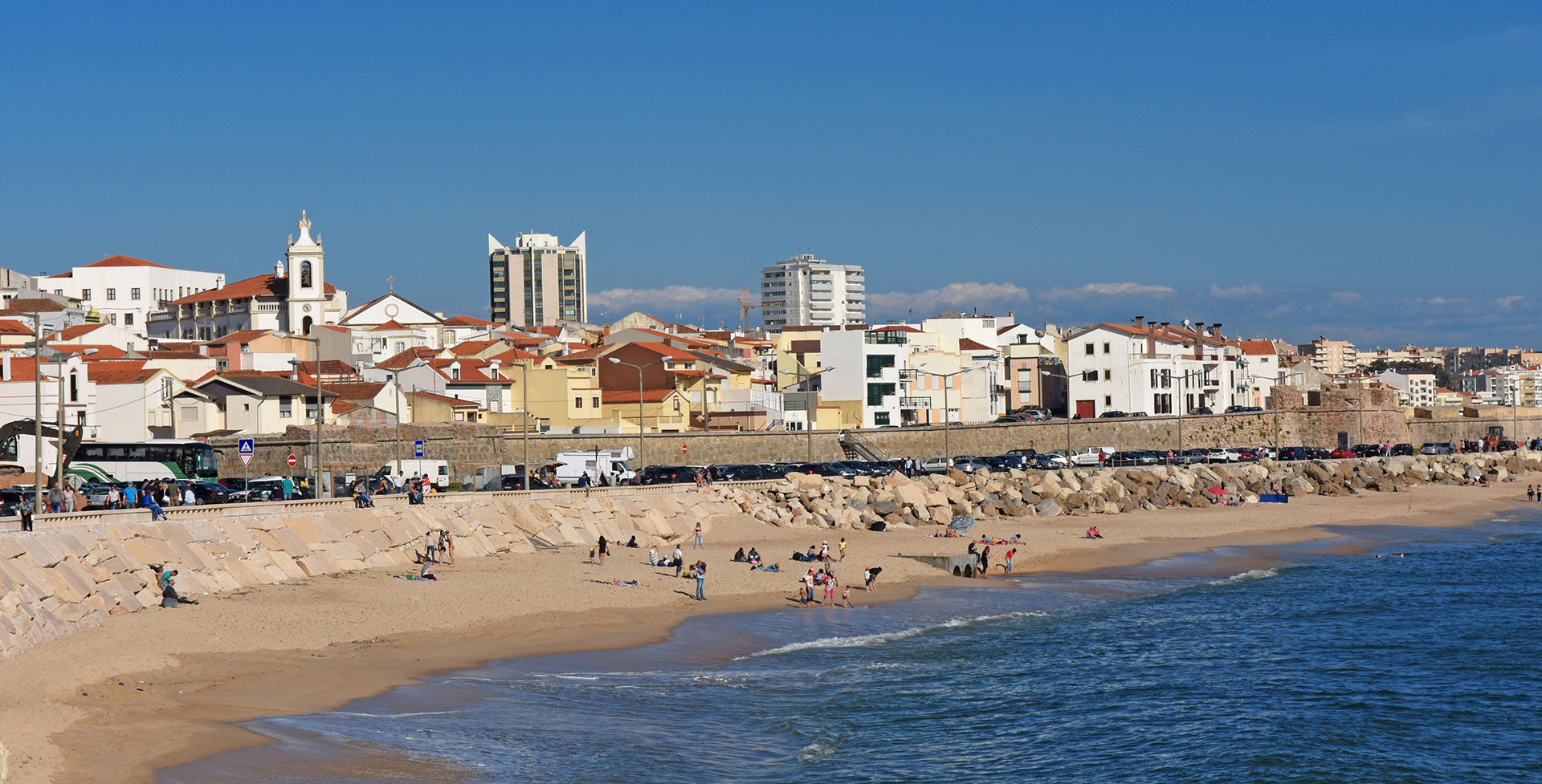 Village and beach in Figueira da Foz in Portugal