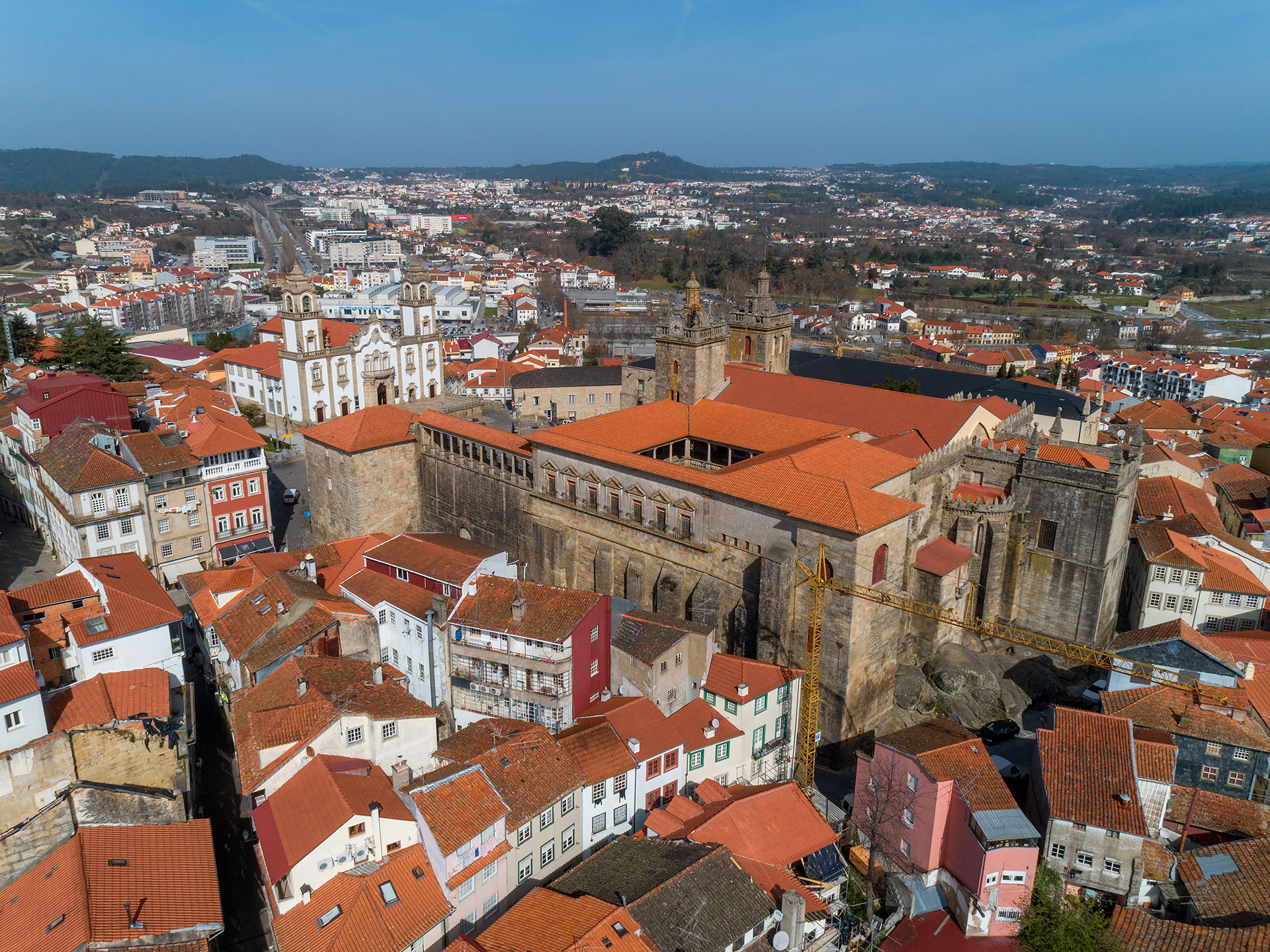 Viseu Cathedral dominates the heart of the city, surrounded by terracotta rooftops and scenic landscape
