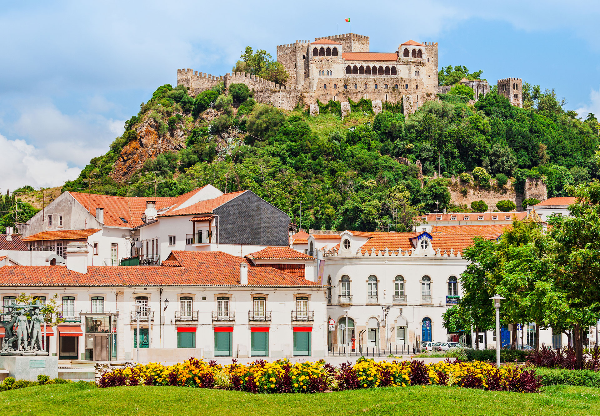 Leira castle and its surrounding gardens in Portugal