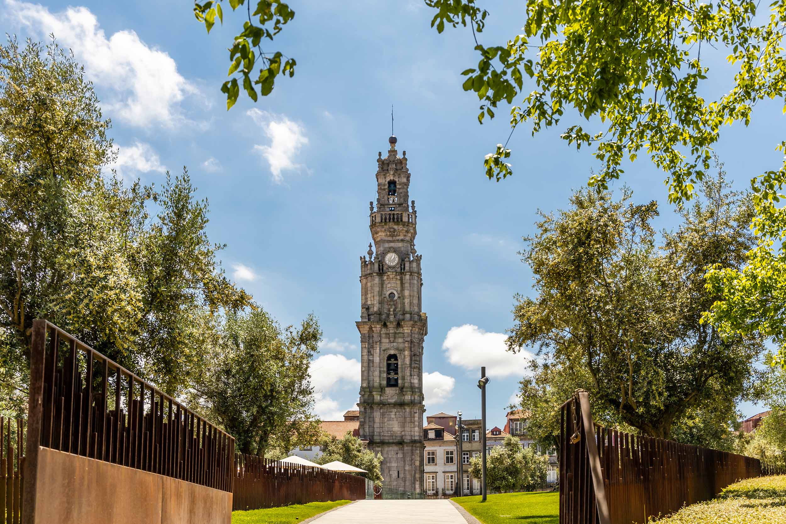The iconic Clérigos Tower in Baixa, Porto