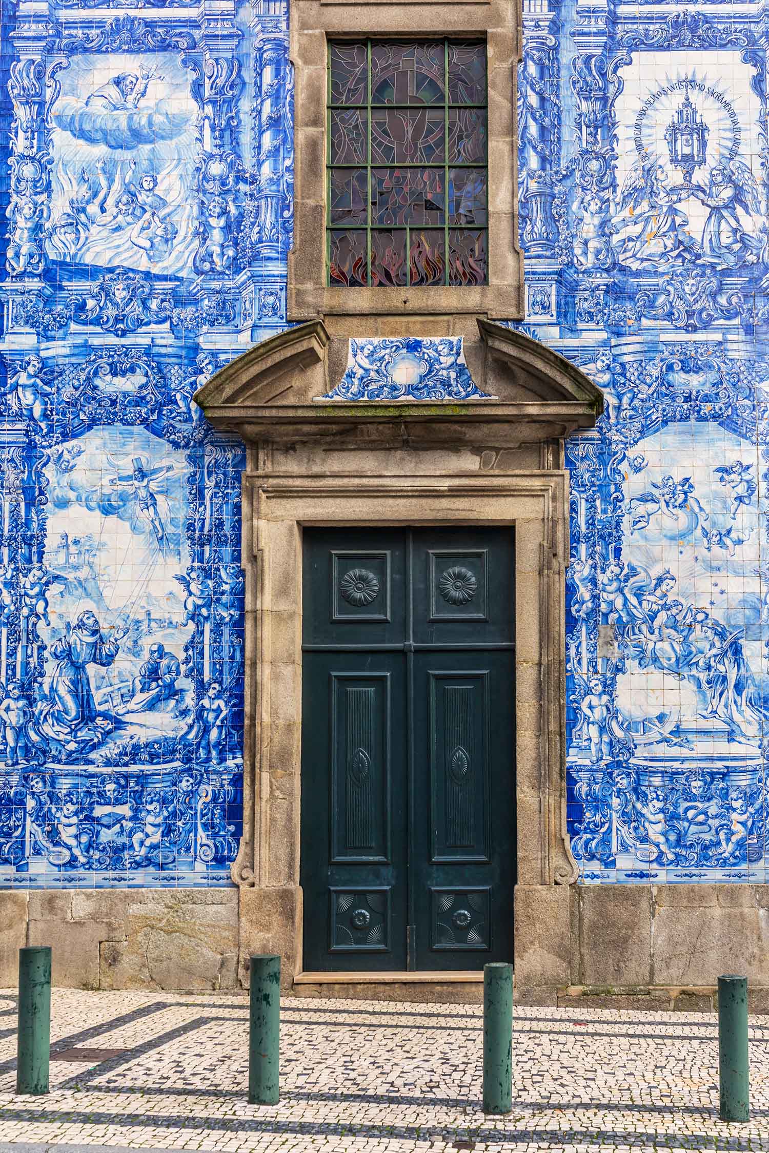 Detail of the facade of the Church Igreja do Carmo dos Carmelitas in Porto, Portugal
