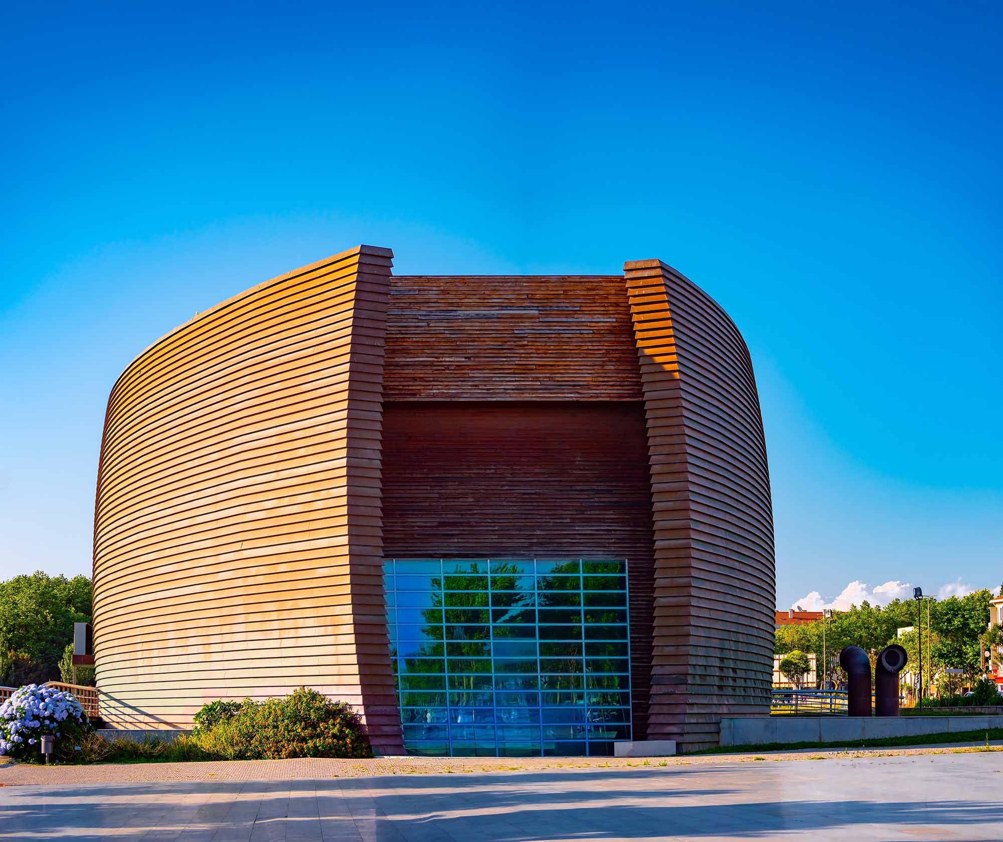 The famous landmark of Espinho City, the cultural Multimedia building