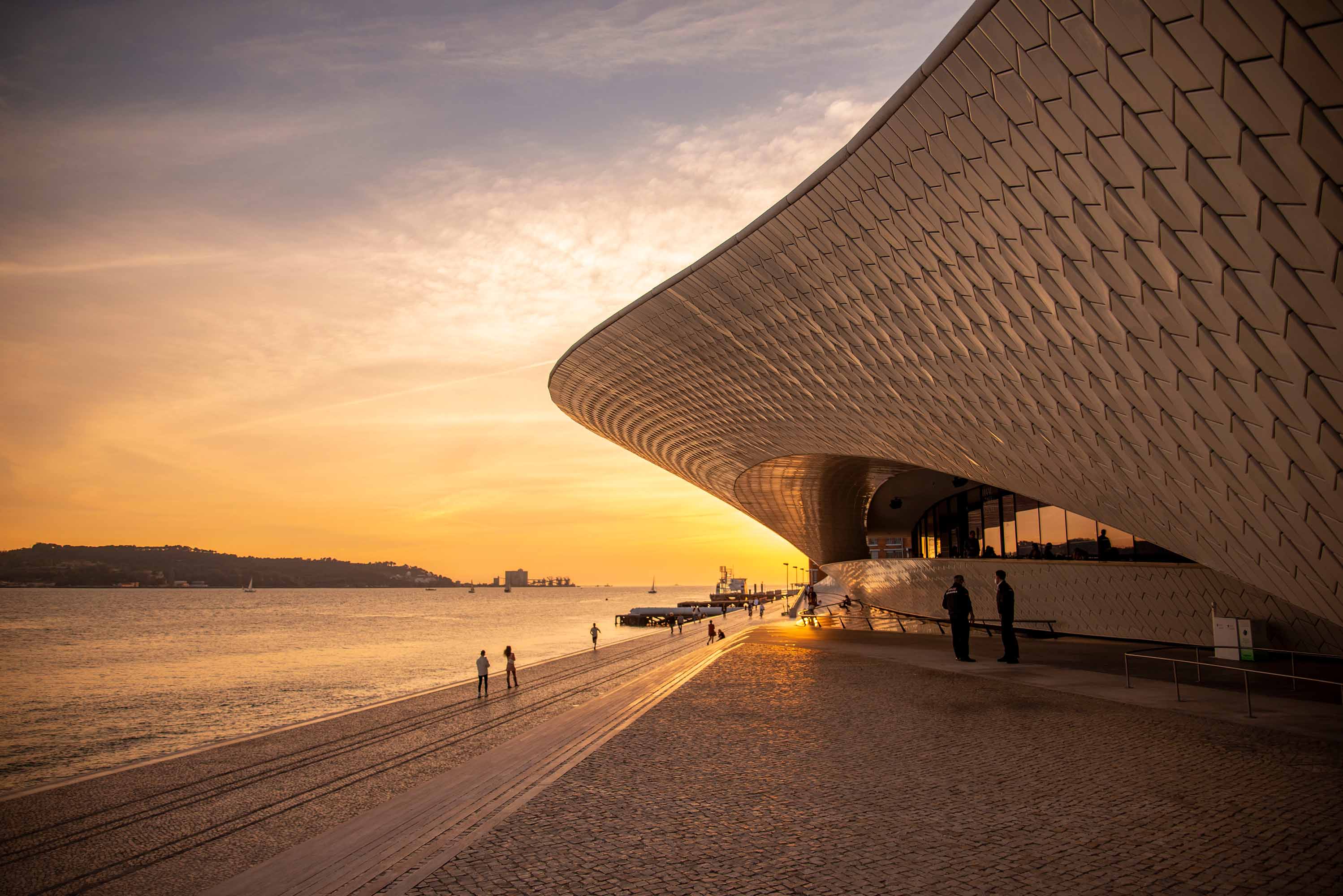 the Museu de Arte, Arquitetura and Tecnolocia or MAAT at the Rio Tejo in Belem near the City of Lisbon in Portugal.  