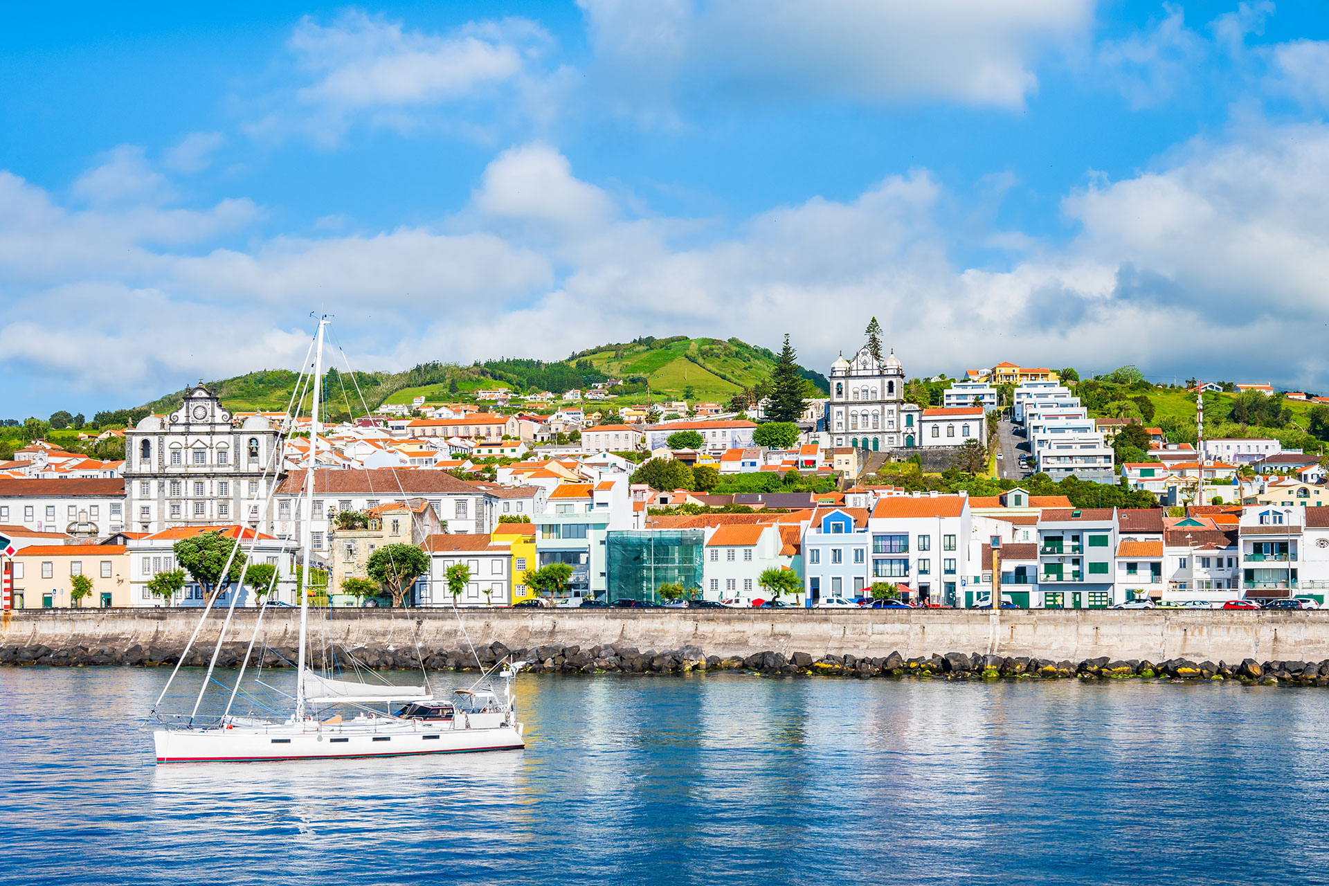 View of Horta in the Azores from the sea