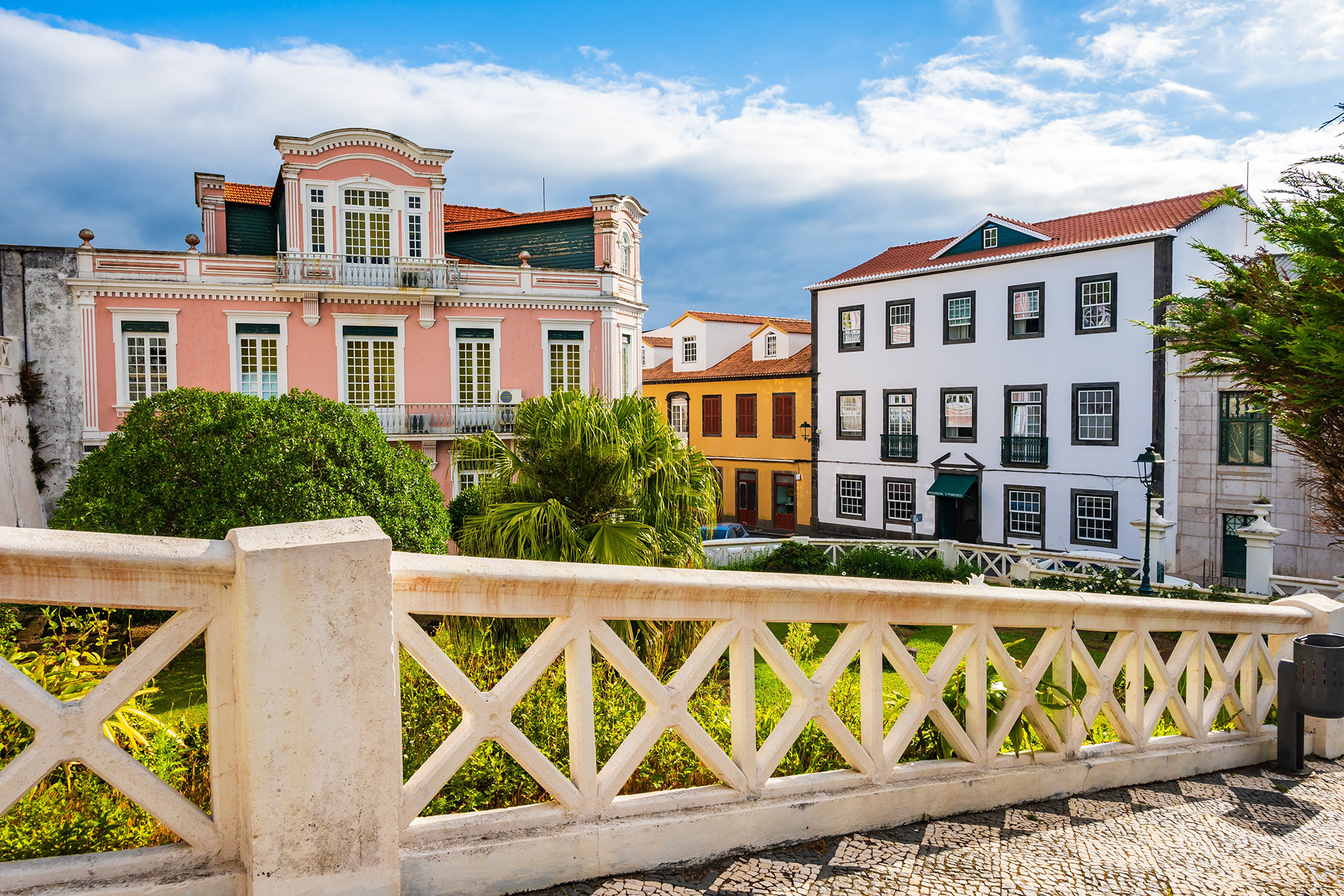 Traditional colonial style house in Horta in the Azores