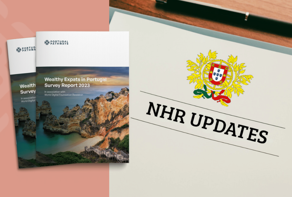 Wealthy Expats in Portugal Survey Report 2023 with NHR updates and Portuguese coat of arms