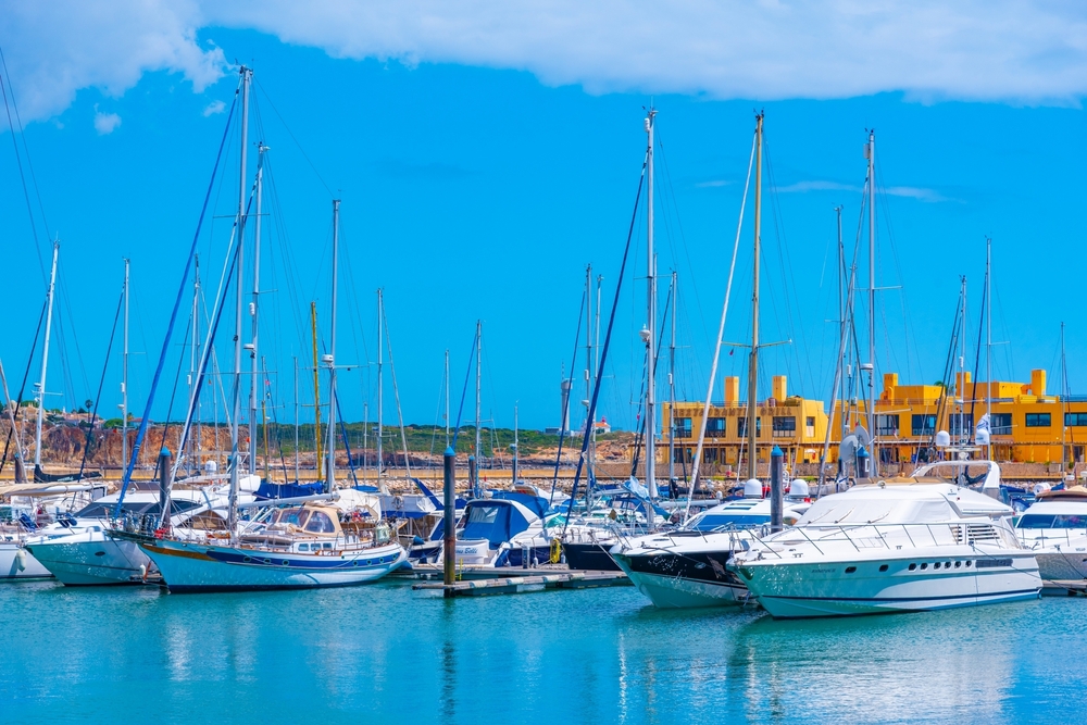 Luxury boats moored in the marina at Portimao