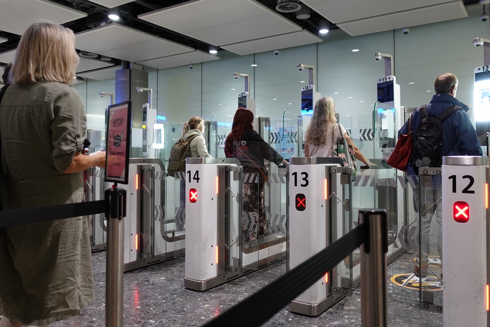 Passport gates at airport