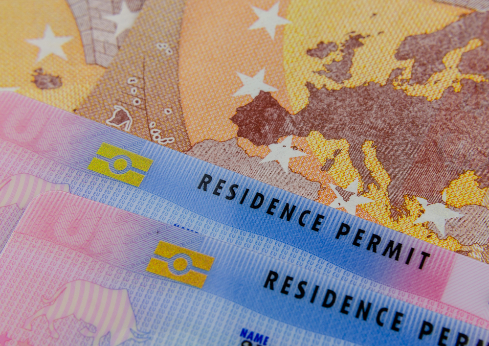 A European residency card on top of euro currency