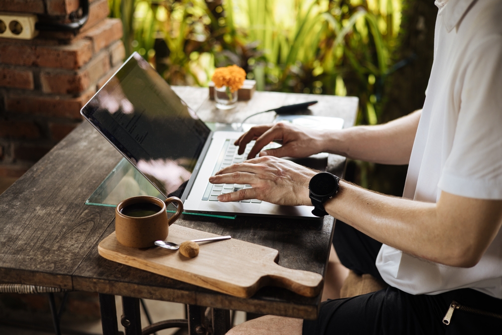 Person working on laptop