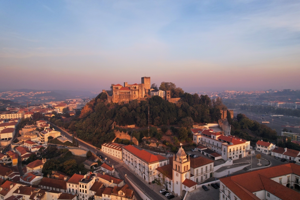 Aerial view over Leiria in Portugal