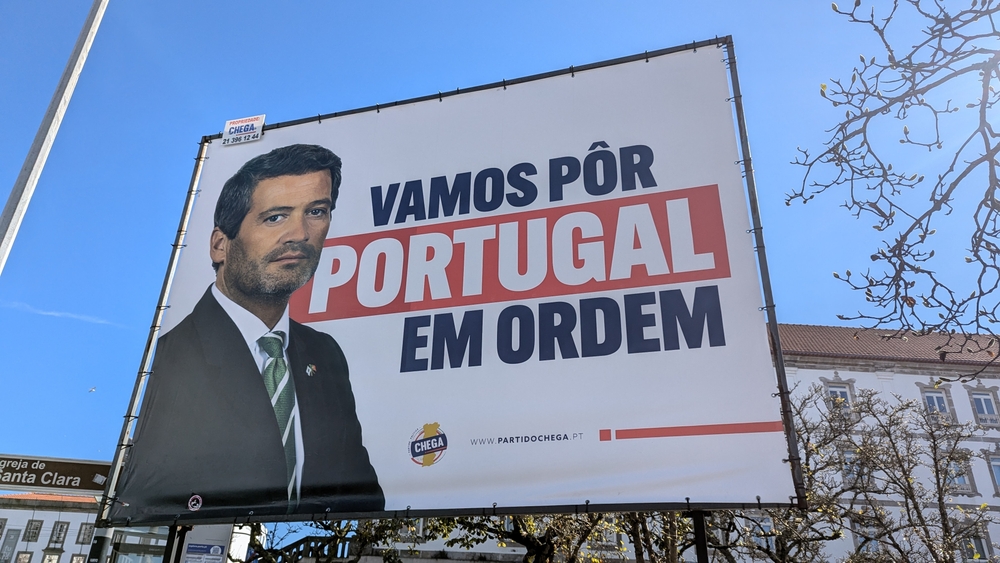Billboard of Chega leader André Ventura