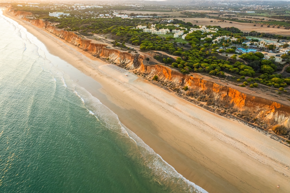 Aerial view of Praia da Falésia in Albufeira