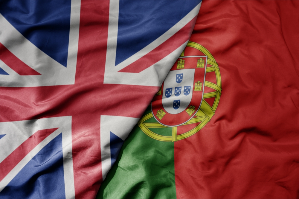 British flag next to Portuguese flag