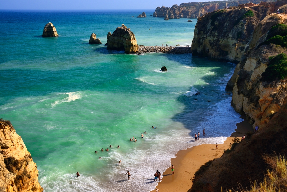 Faro beach in the Algarve, Portugal