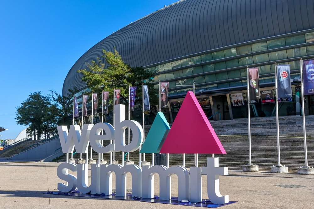 Outside of the Web Summit in Lisbon Portugal