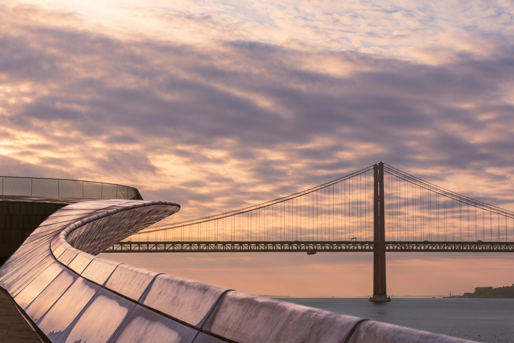 View of famous bridge in Lisbon from events centre