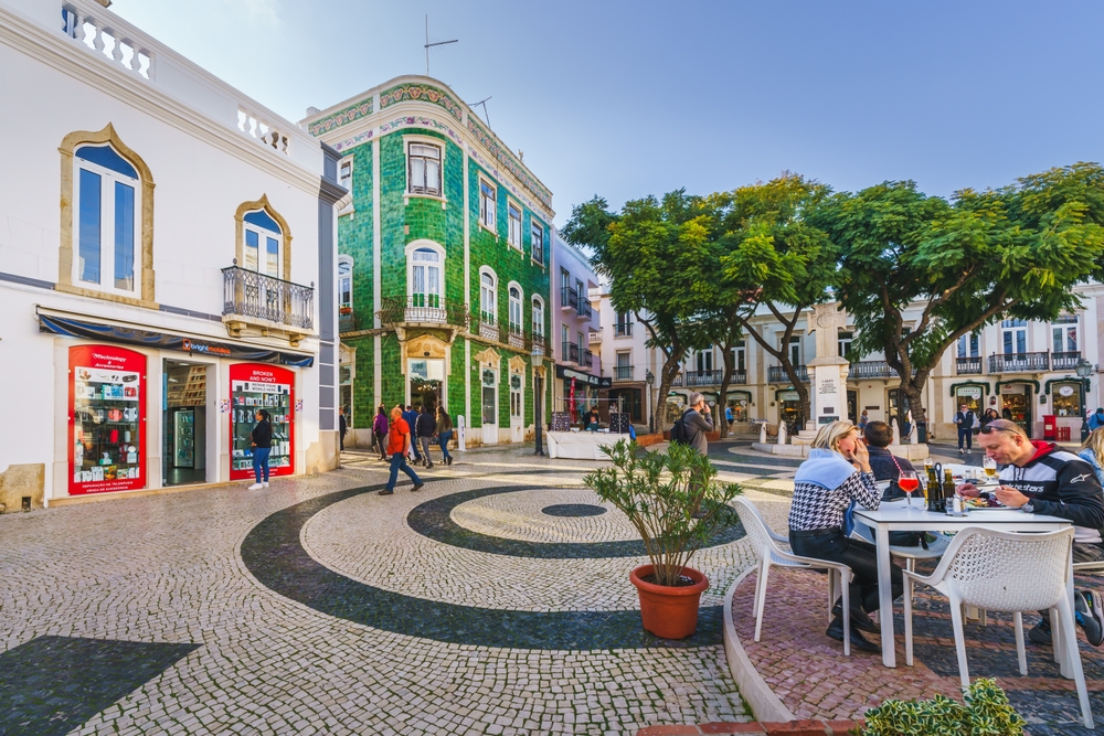 Relaxed town scene in Lagos Portugal