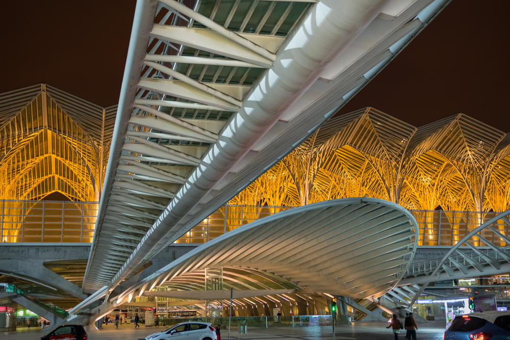 Building with modern architecture in Portugal, Lisbon